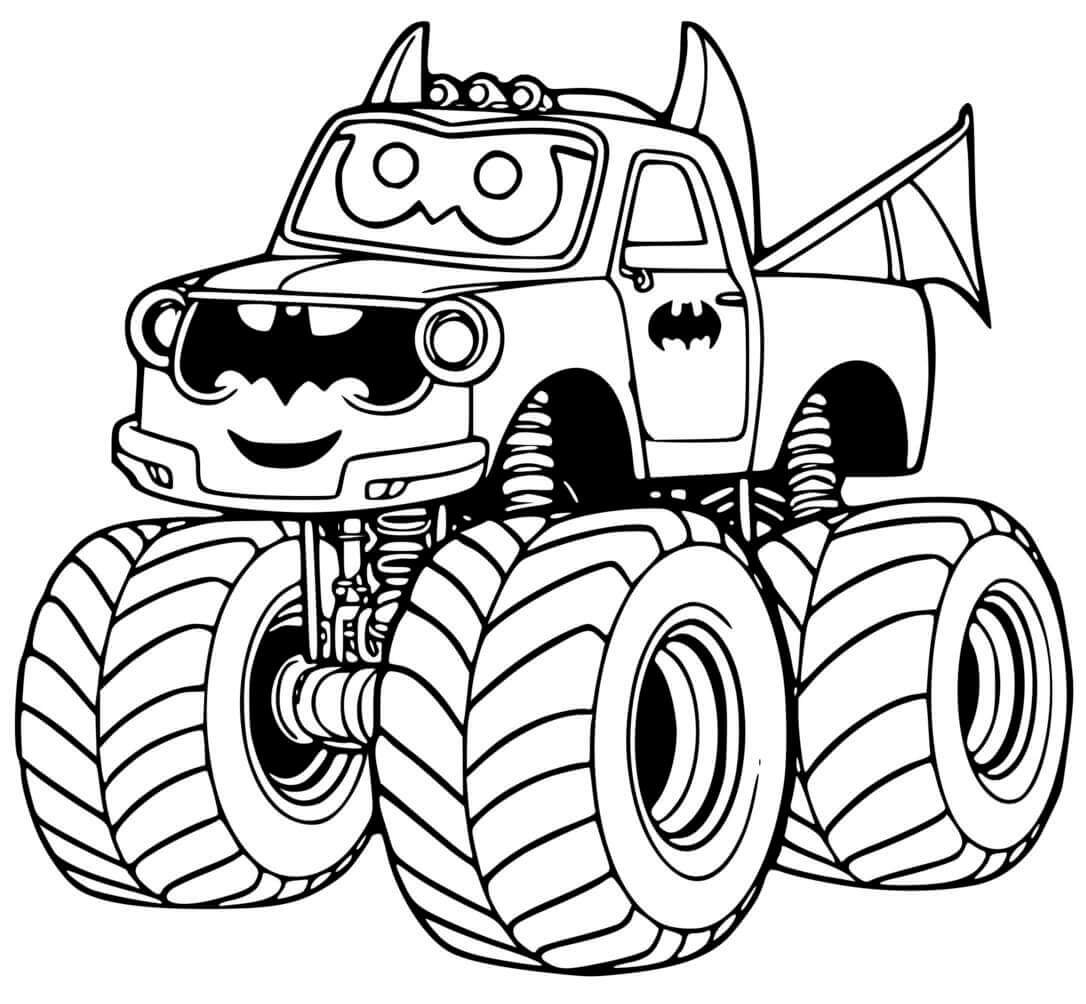 Coloriage Batman Monster Truck - Monster truck à imprimer