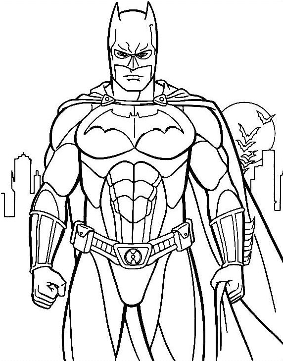 Coloriage Batman De Face - Garçon à imprimer