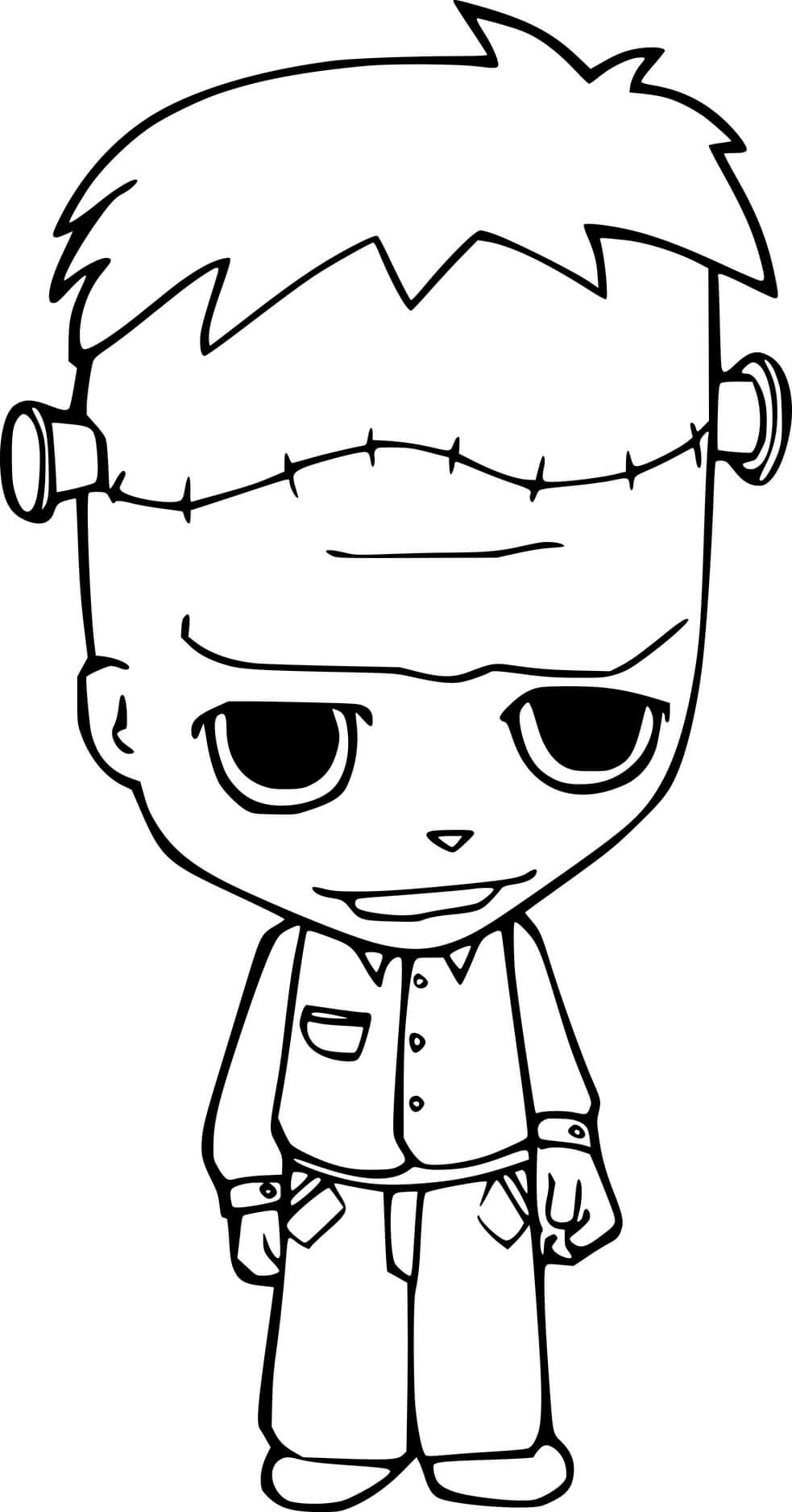 Coloriage Bébé Frankenstein Enfants Costume - Frankenstein à imprimer