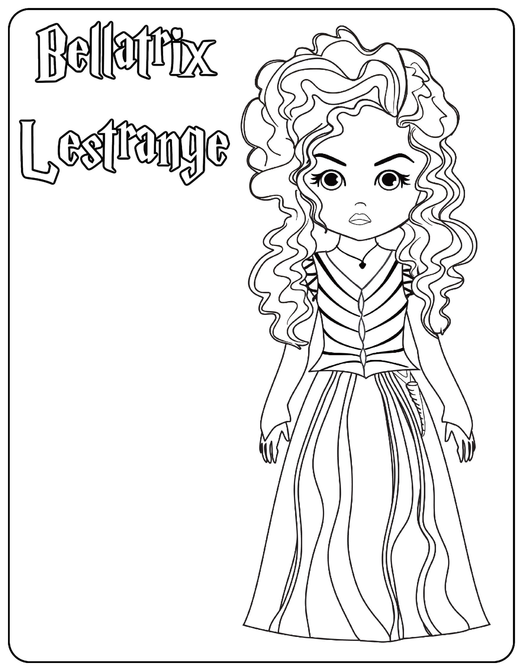Coloriage Bellatrix Lestrange - Harry potter à imprimer
