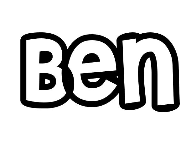 Coloriage Ben - Prénom à imprimer