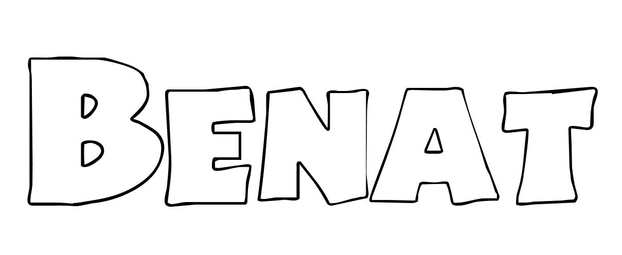 Coloriage Benat - Prénom à imprimer