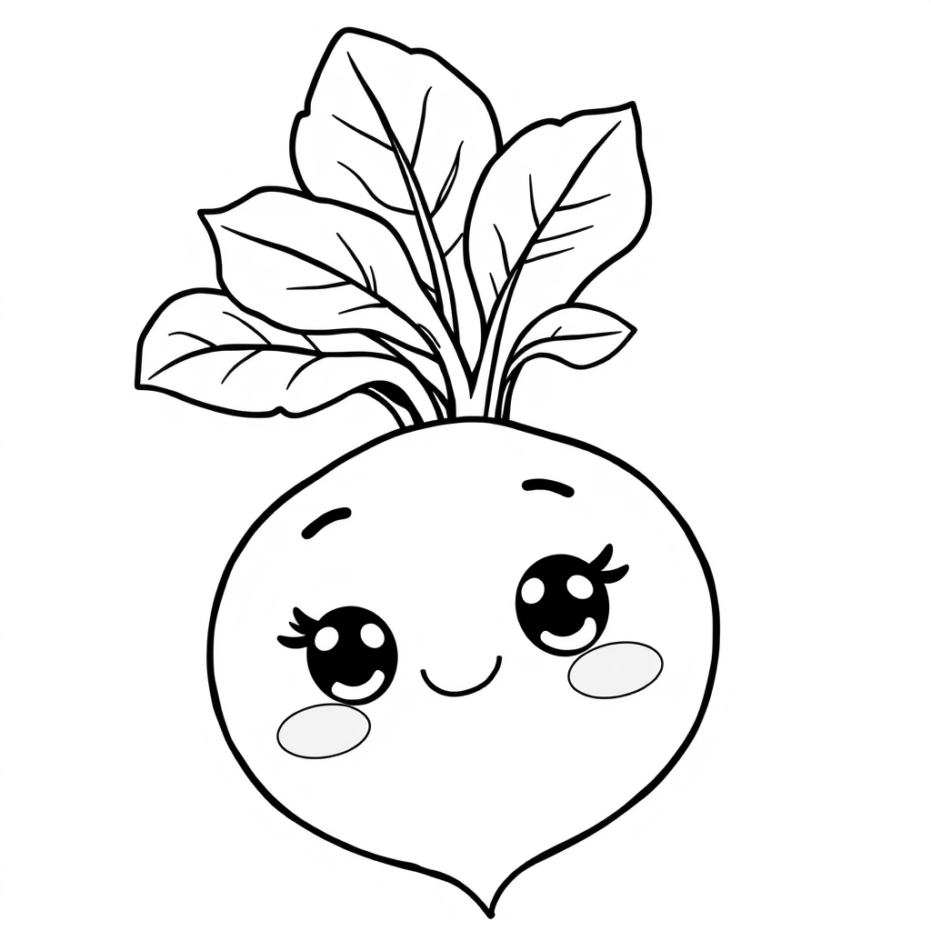 Coloriage Betterave mignonne à colorier - Legumes à imprimer