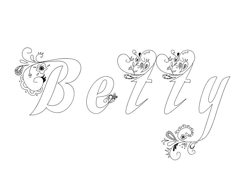 Coloriage Betty - Prénom à imprimer