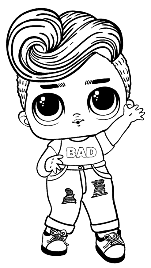 Coloriage Bhaddie Lol Boy - Poupée LOL Surprise Hair Goals à imprimer