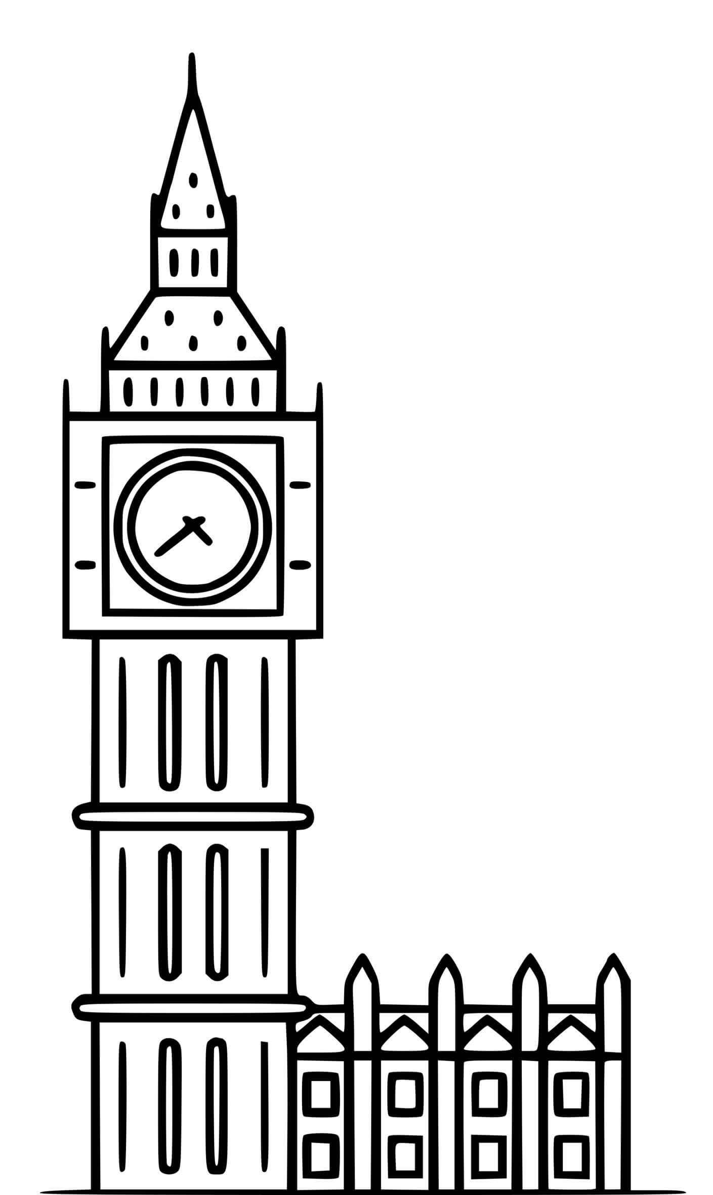 Coloriage Big Ben Angleterre - Big ben à imprimer