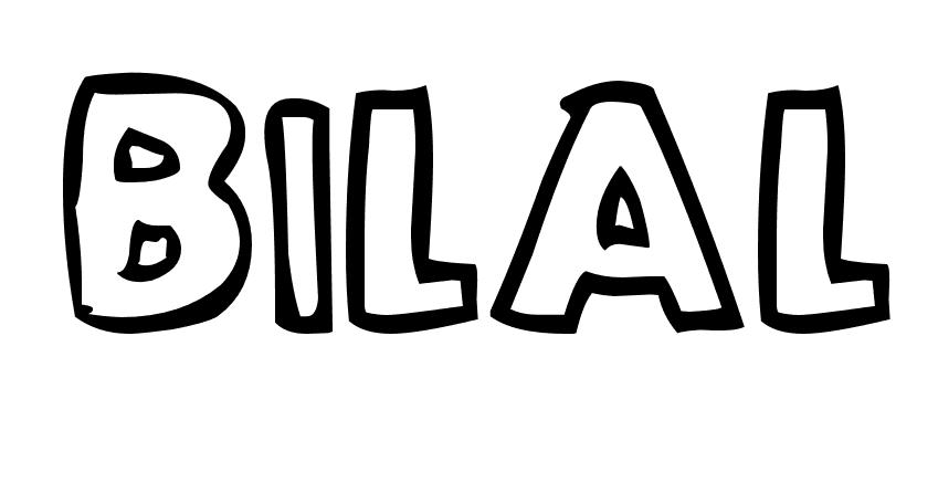 Coloriage Bilal - Prénom à imprimer