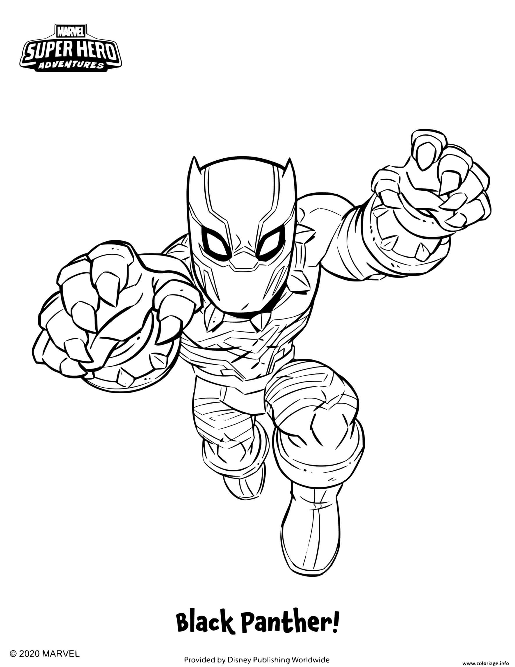 Coloriage Black Panther Marvel Super Héros - Marvel à imprimer