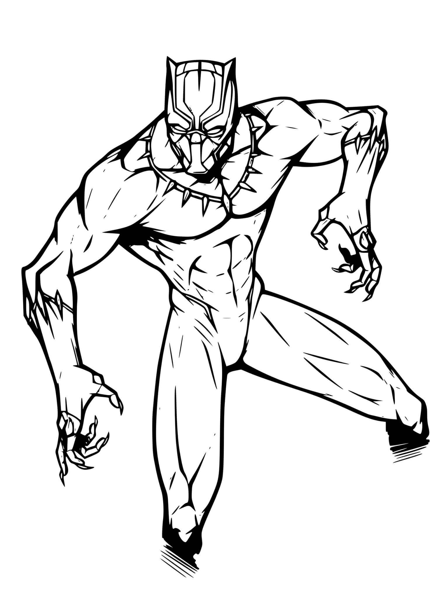 Coloriage Black Panther Marvel - Black panther à imprimer