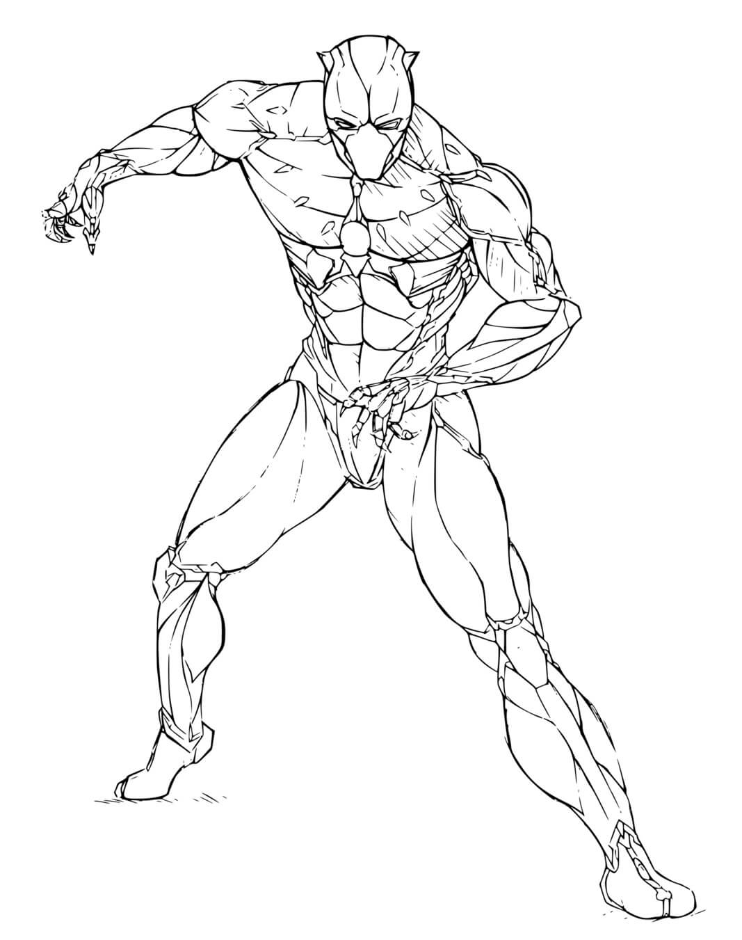 Coloriage Black Panther Le Roi De Wakanda - Black panther à imprimer