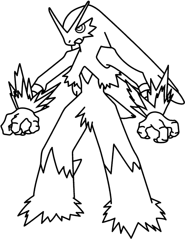 Coloriage Blaziken Pokemon Mega Évolution - Pokémon à imprimer