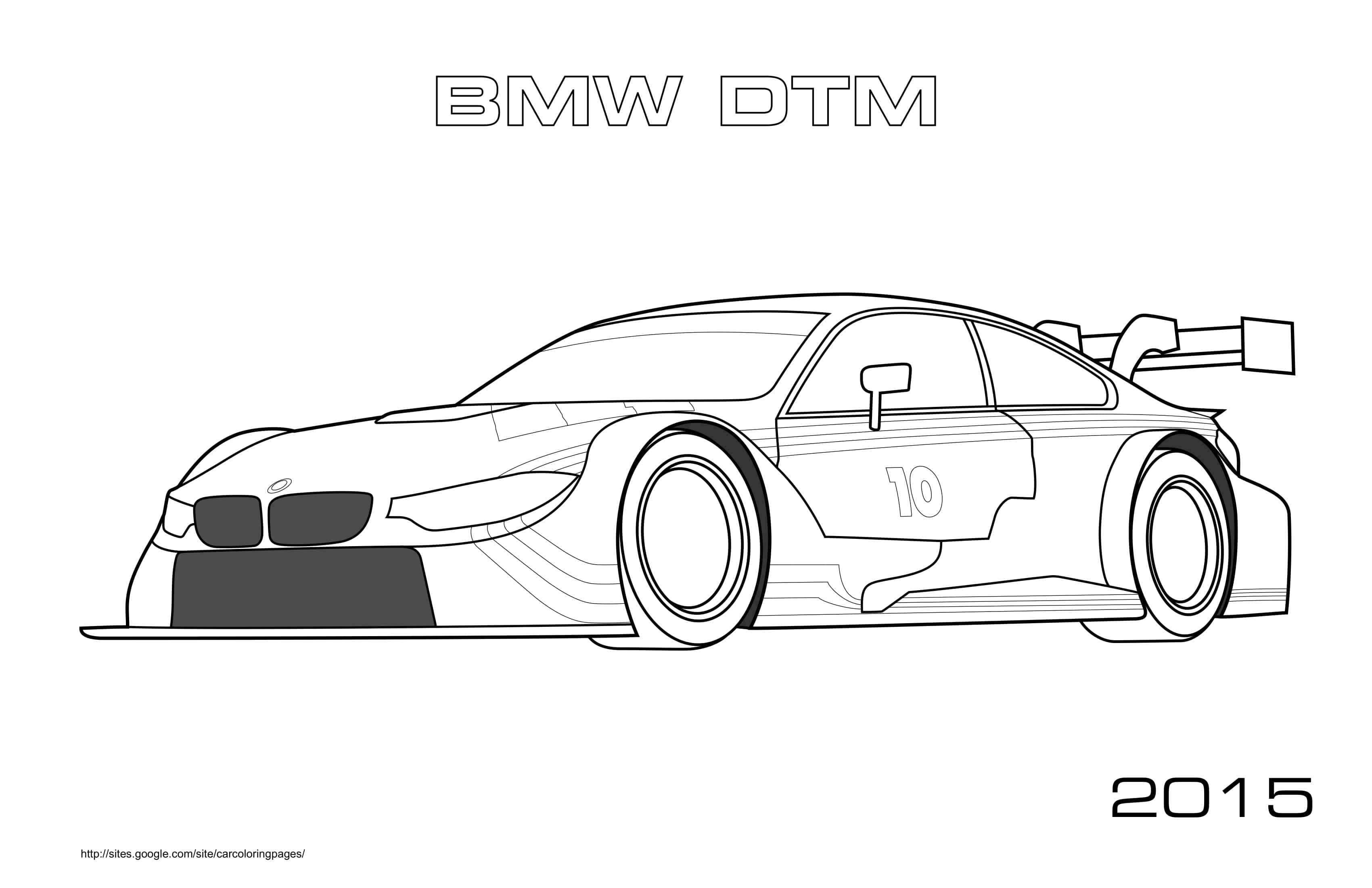 Coloriage BMW DTM 2015 en action sportive - Voiture à imprimer