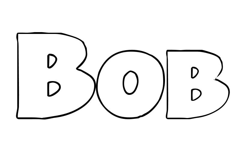 Coloriage Bob - Prénom à imprimer