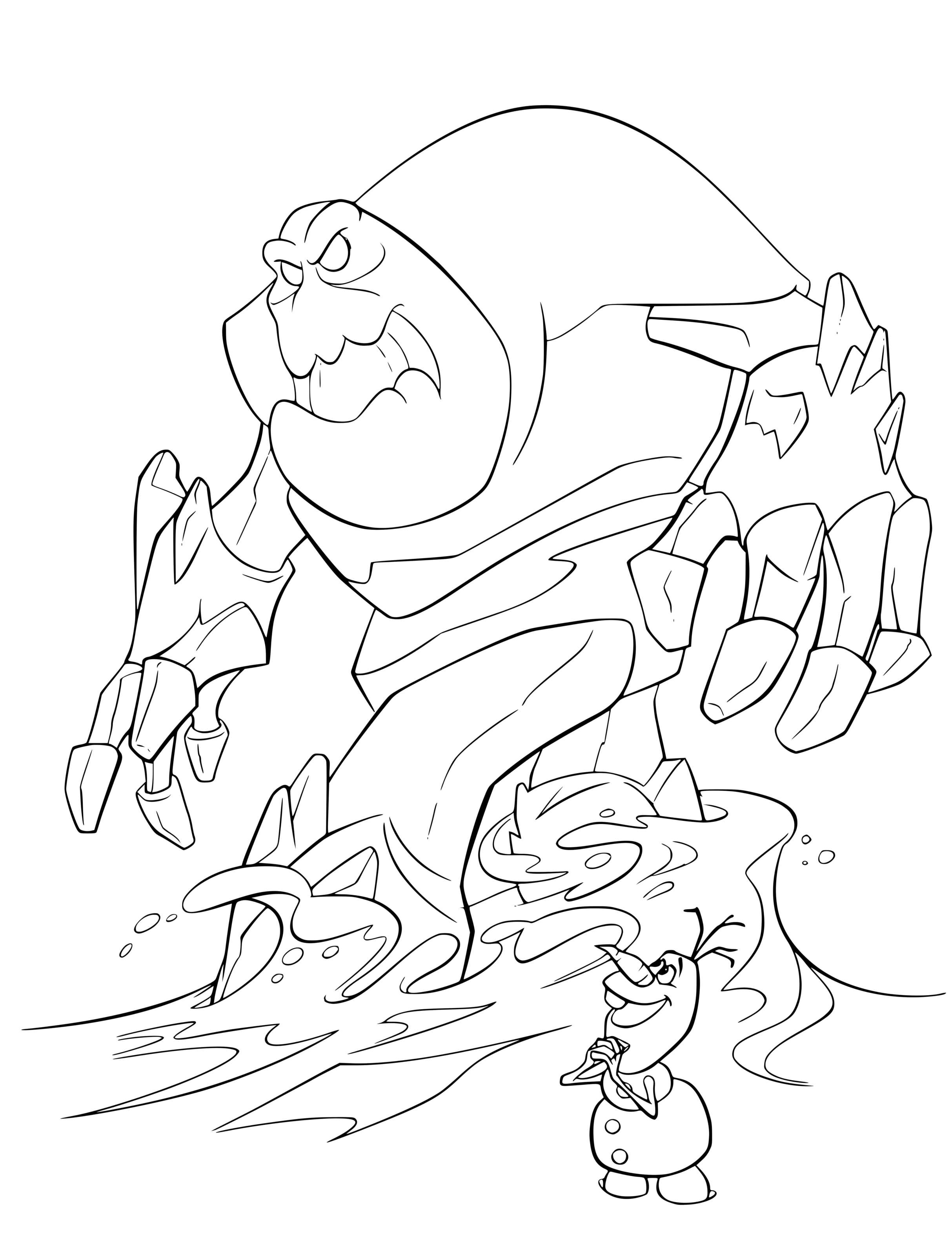Coloriage Bonhomme De Neige Glace Guimauve De Puissance Elsa - Elsa à imprimer
