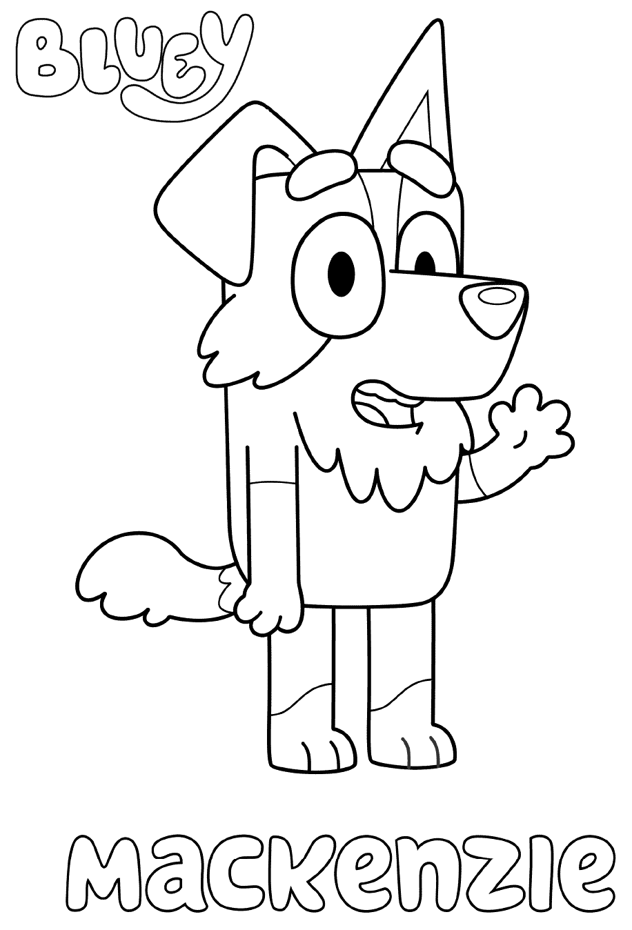 Coloriage Border Collie Mackenzie - Bluey à imprimer