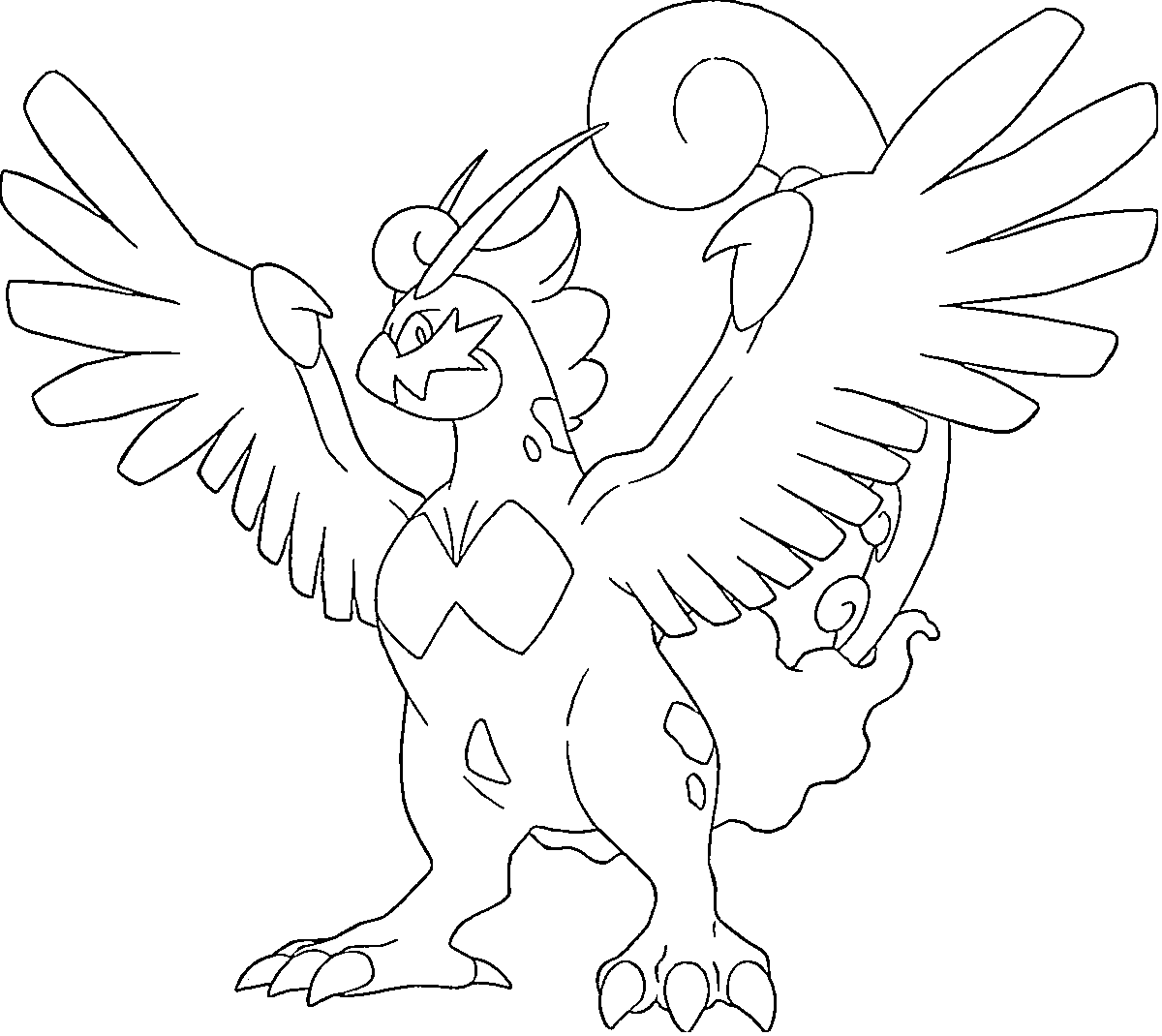 Coloriage Boreas créature légendaire Pokémon Gen 5 - Pokémon légendaire à imprimer