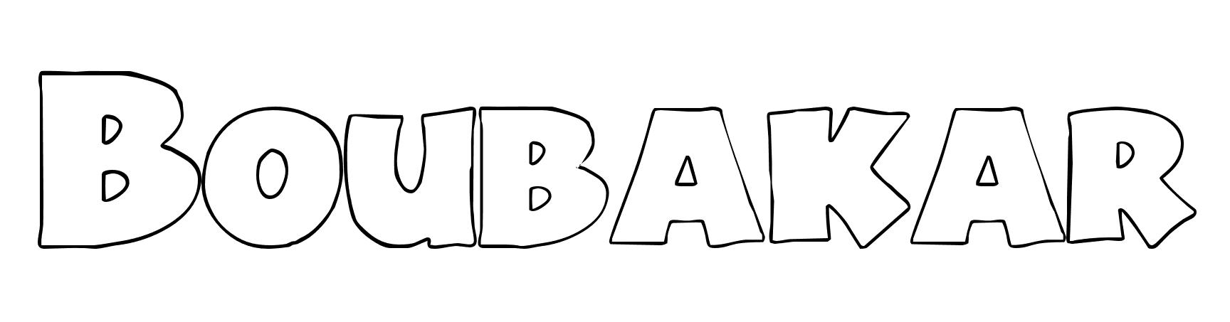 Coloriage Boubakar - Prénom à imprimer