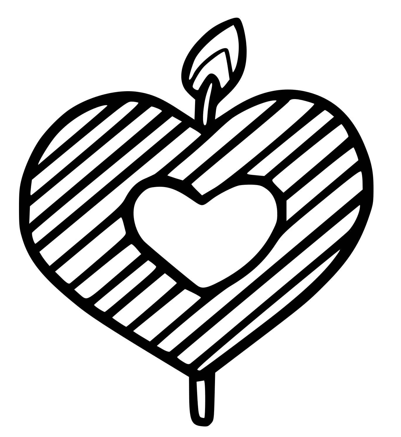 Coloriage Bougie En Forme De C Ur - Anniversaire à imprimer