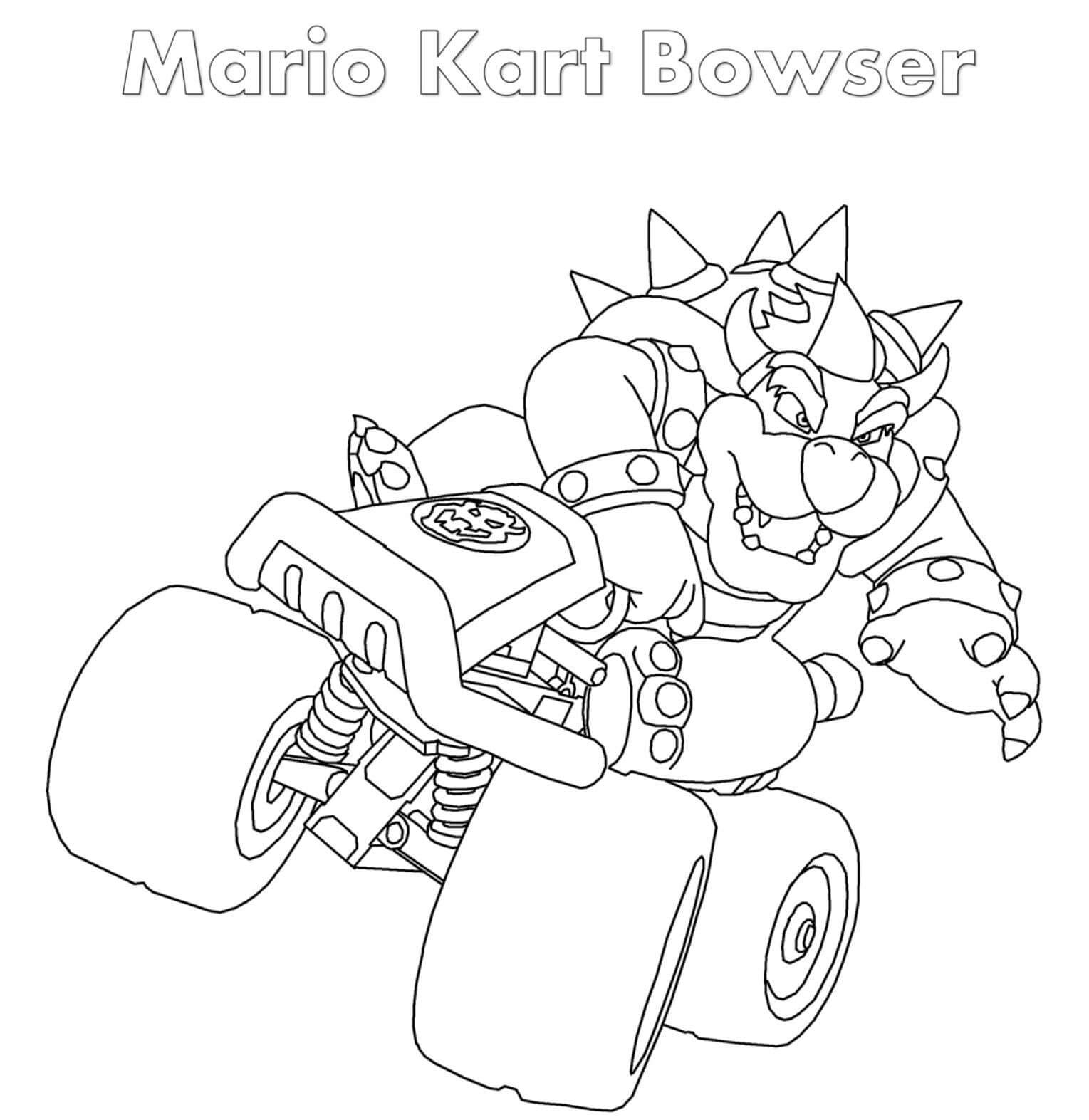 Coloriage Bowser Mario Kart - Bowser à imprimer