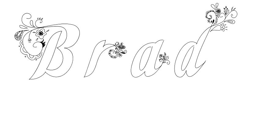 Coloriage Brad - Prénom à imprimer