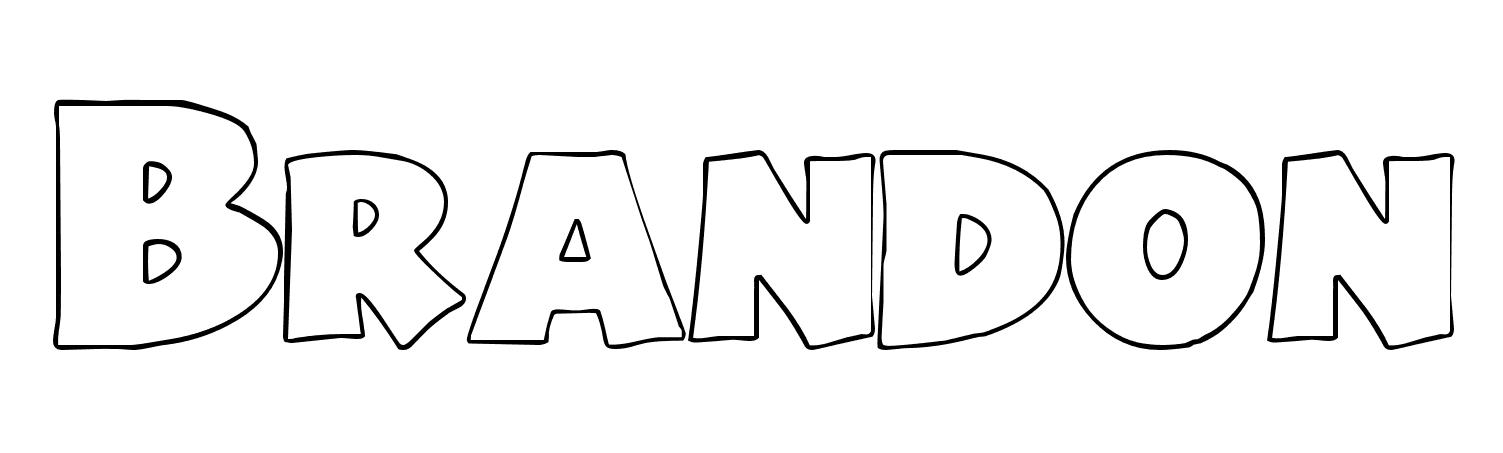 Coloriage Brandon - Prénom à imprimer
