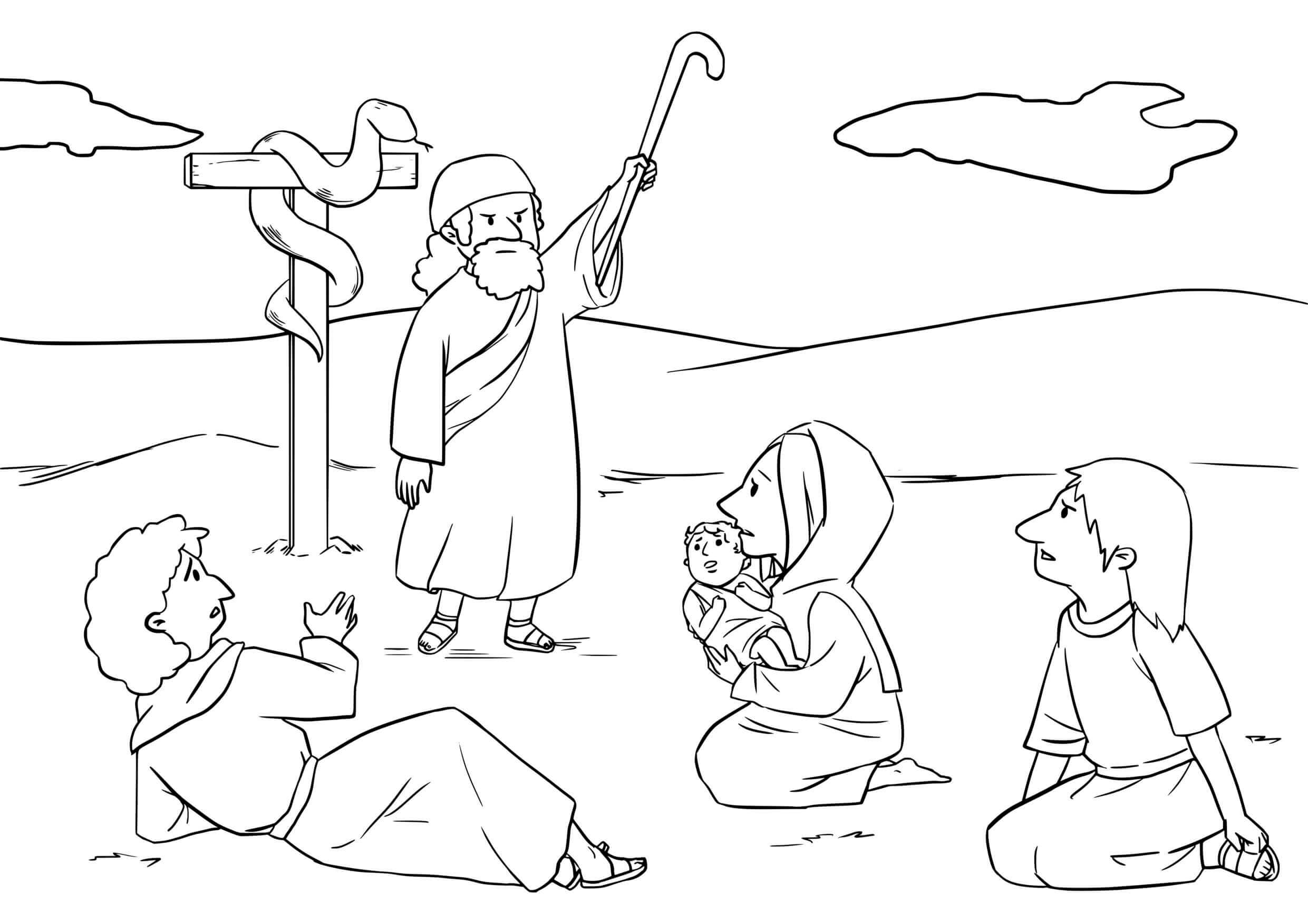 Coloriage Créature ailée biblique - Miracles de Jésus - Jésus à imprimer