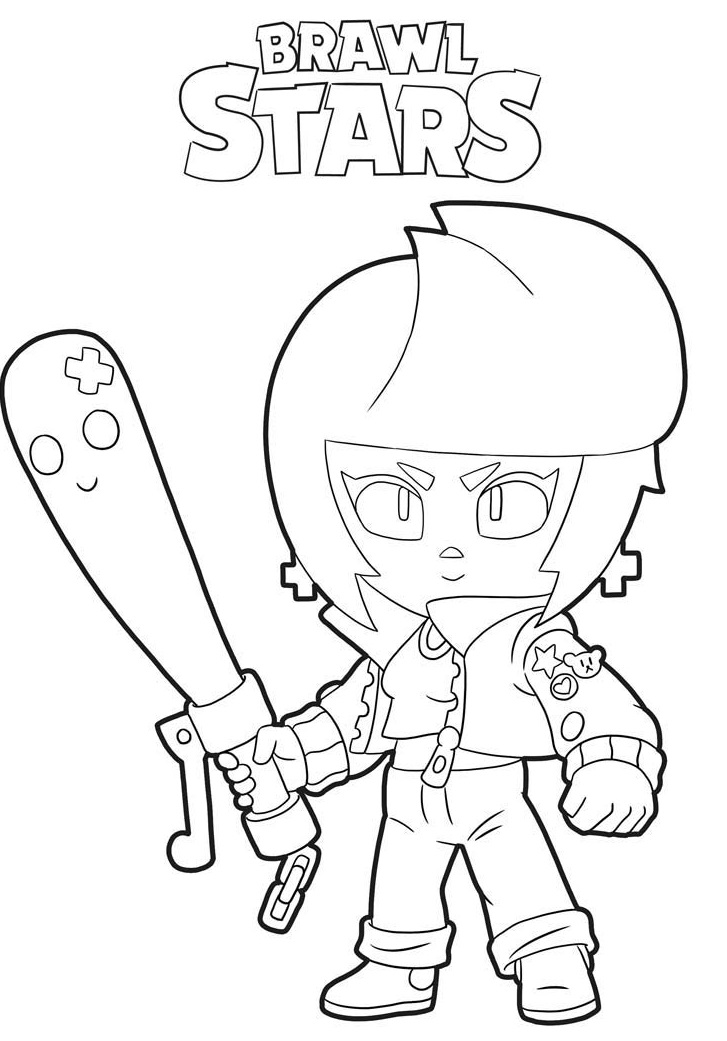 Coloriage Brawl Stars Bibi Bat - Brawl stars à imprimer