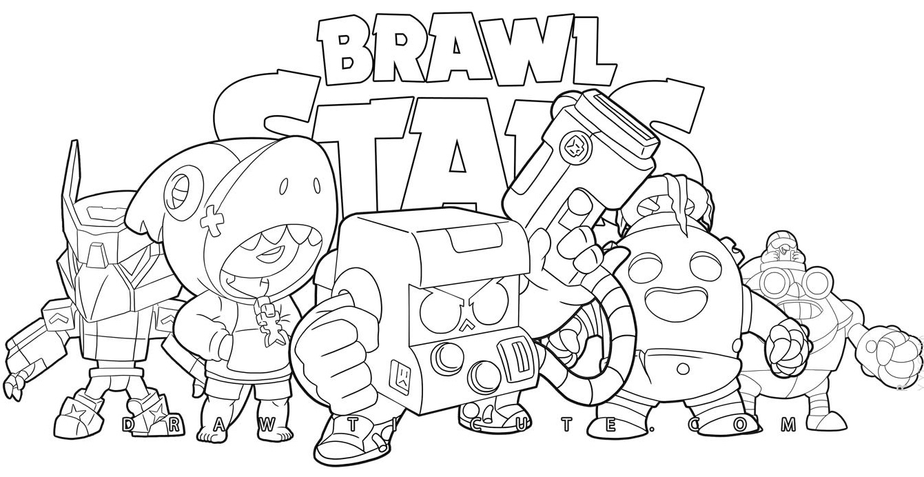 Coloriage Équipe de Brawlers - Brawl Stars - Brawl stars à imprimer
