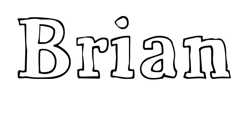 Coloriage Brian - Prénom à imprimer