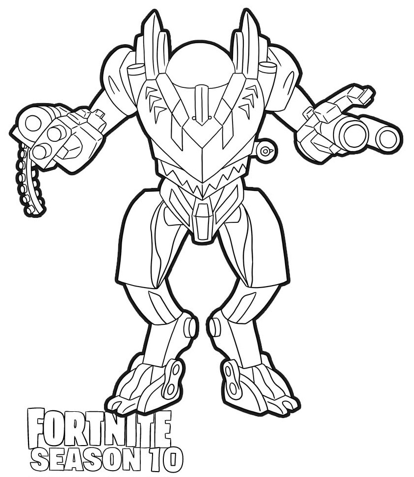 Coloriage Brute Mech géant de Fortnite blindé - Fortnite à imprimer