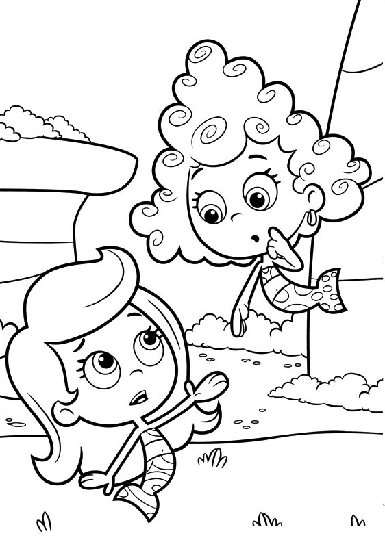 Coloriage Deema et Molly - Bubble Guppies - Bubulle guppies à imprimer