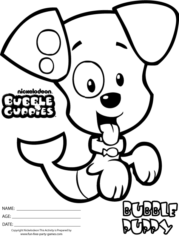 Coloriage Chiot de Bubble Guppies - Bubulle guppies à imprimer