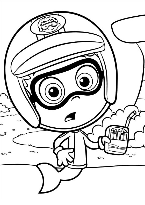 Coloriage Bubble Guppies Driving A Cool Car - Bubulle guppies à imprimer