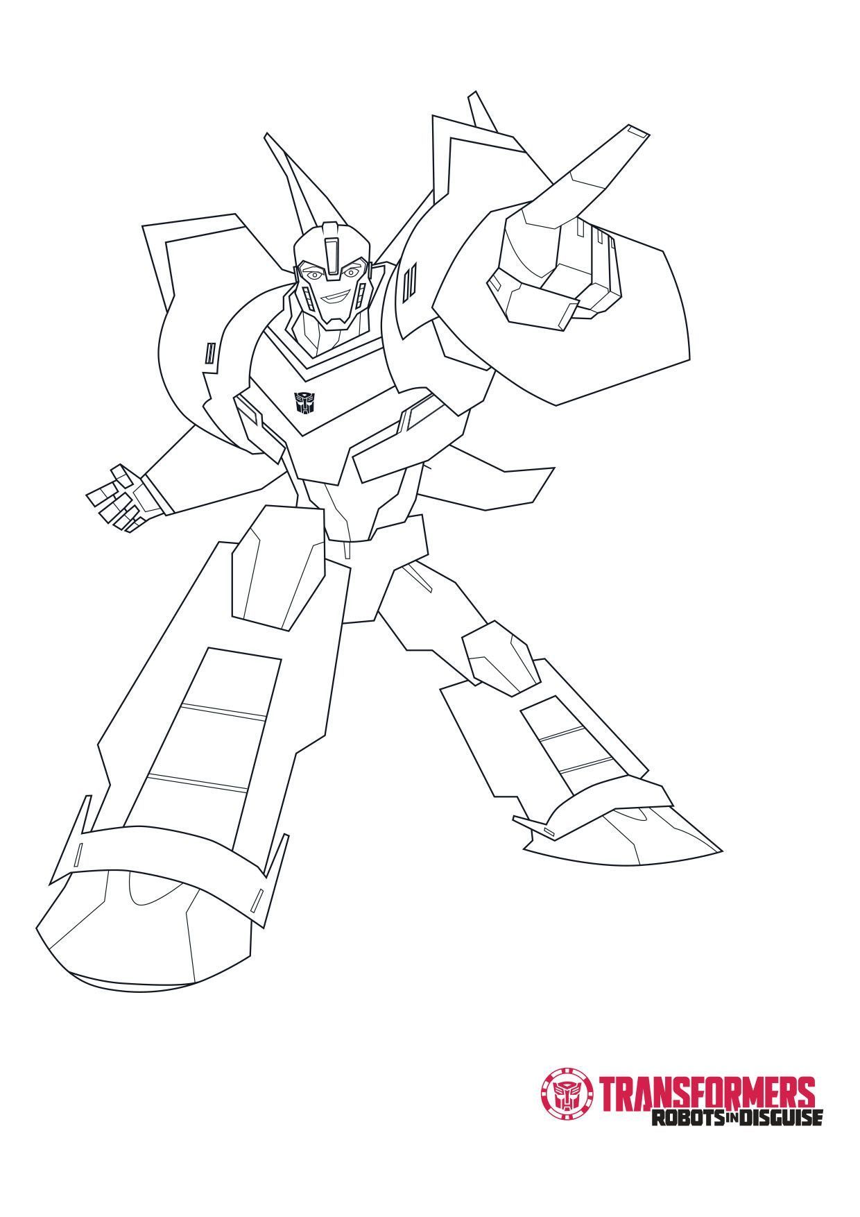 Coloriage Bumblebee transformé en robot guerrier - Transformers à imprimer
