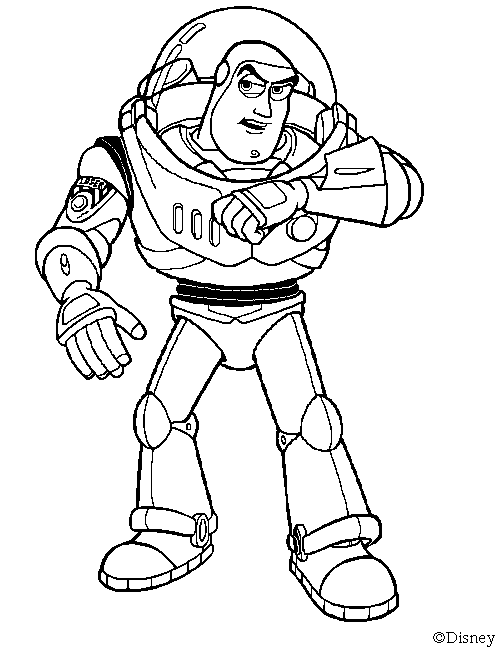 Coloriage Buzz L'Éclair Appelle La Base - Toy story à imprimer