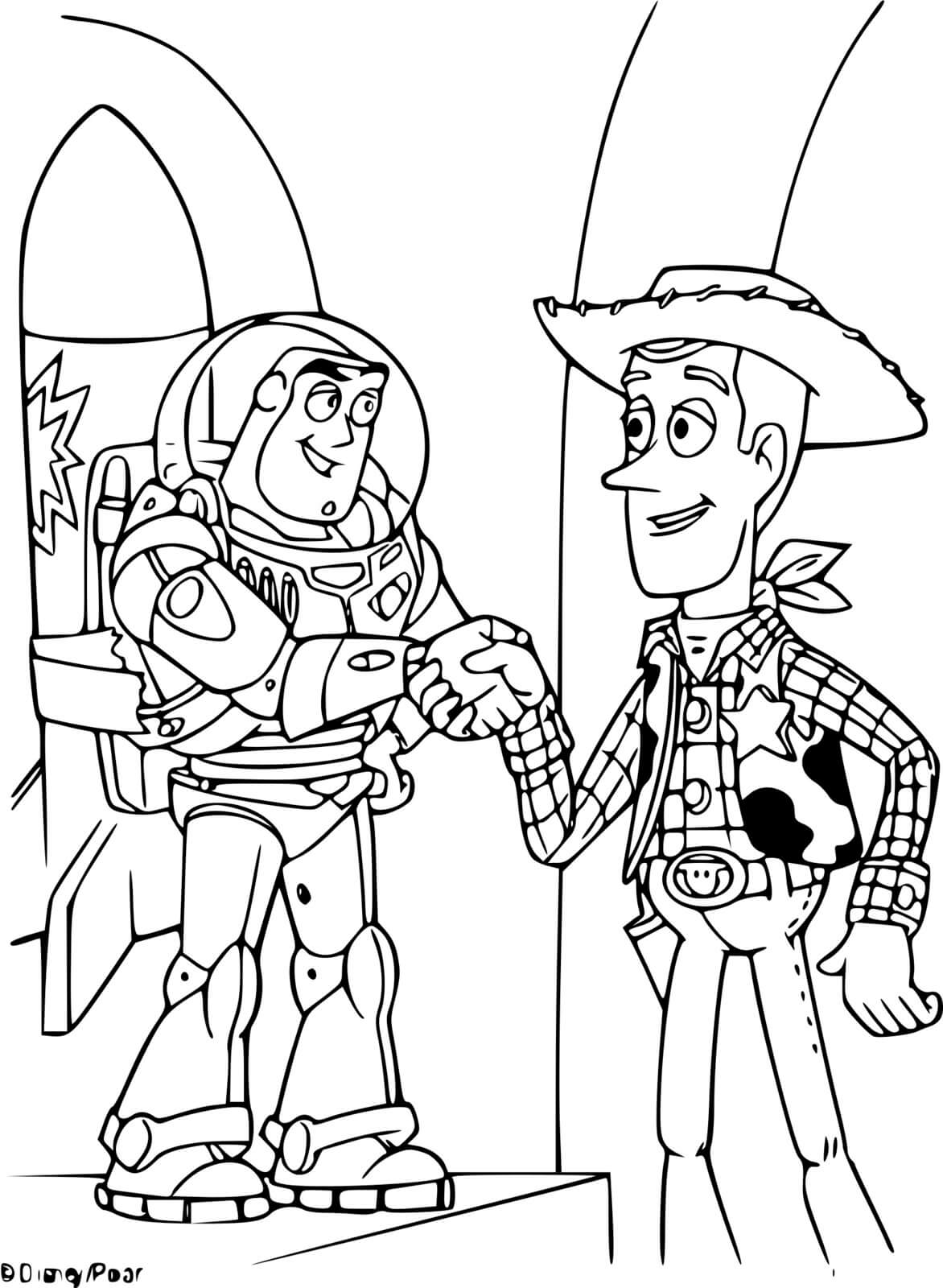 Coloriage Woody et buzz l'éclair - Buzz l'Éclair à imprimer
