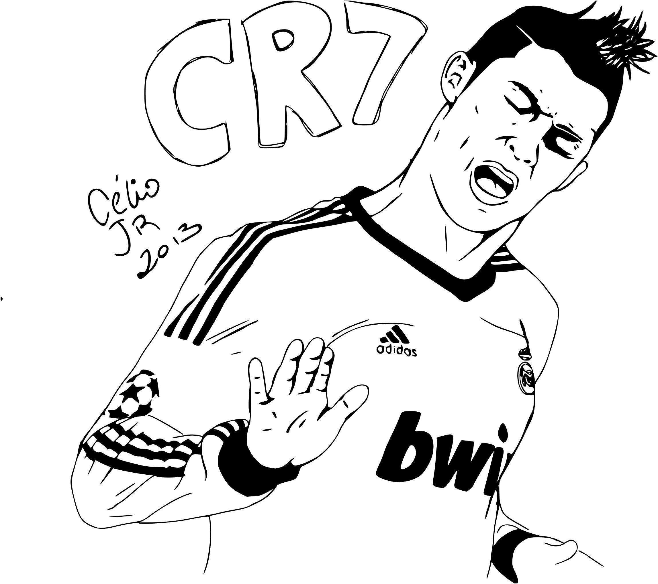 Coloriage Cr7 Ronaldo Calma Calma Real Madrid Adidas - Ronaldo à imprimer