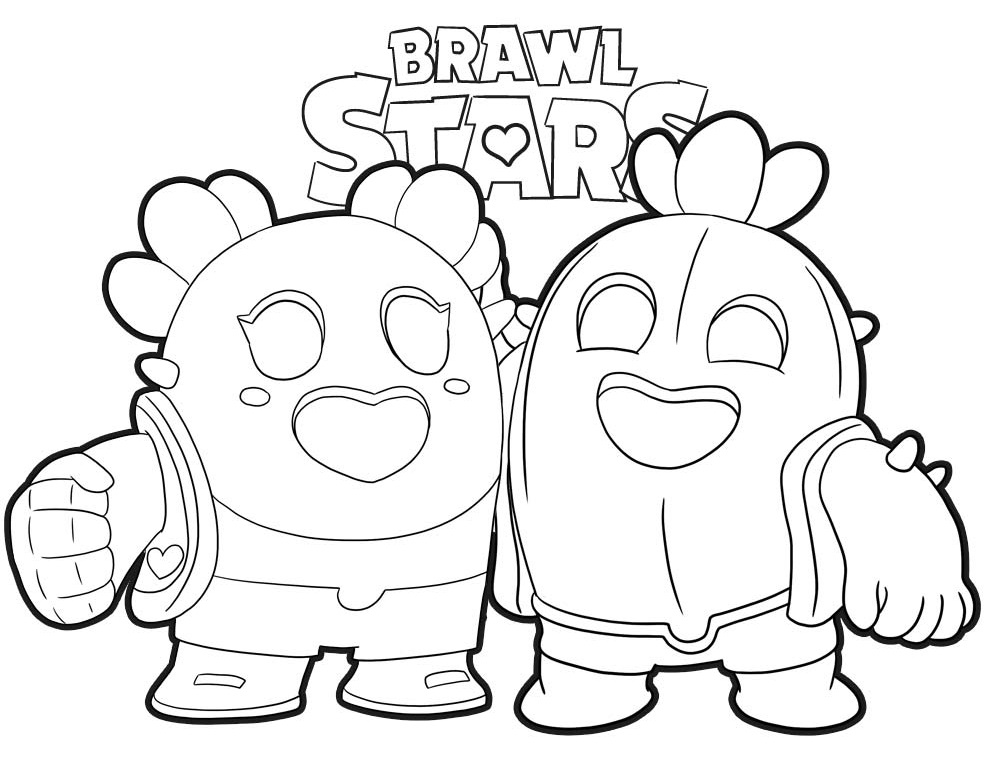 Coloriage Cactus Love Brawl Stars - Brawl stars à imprimer