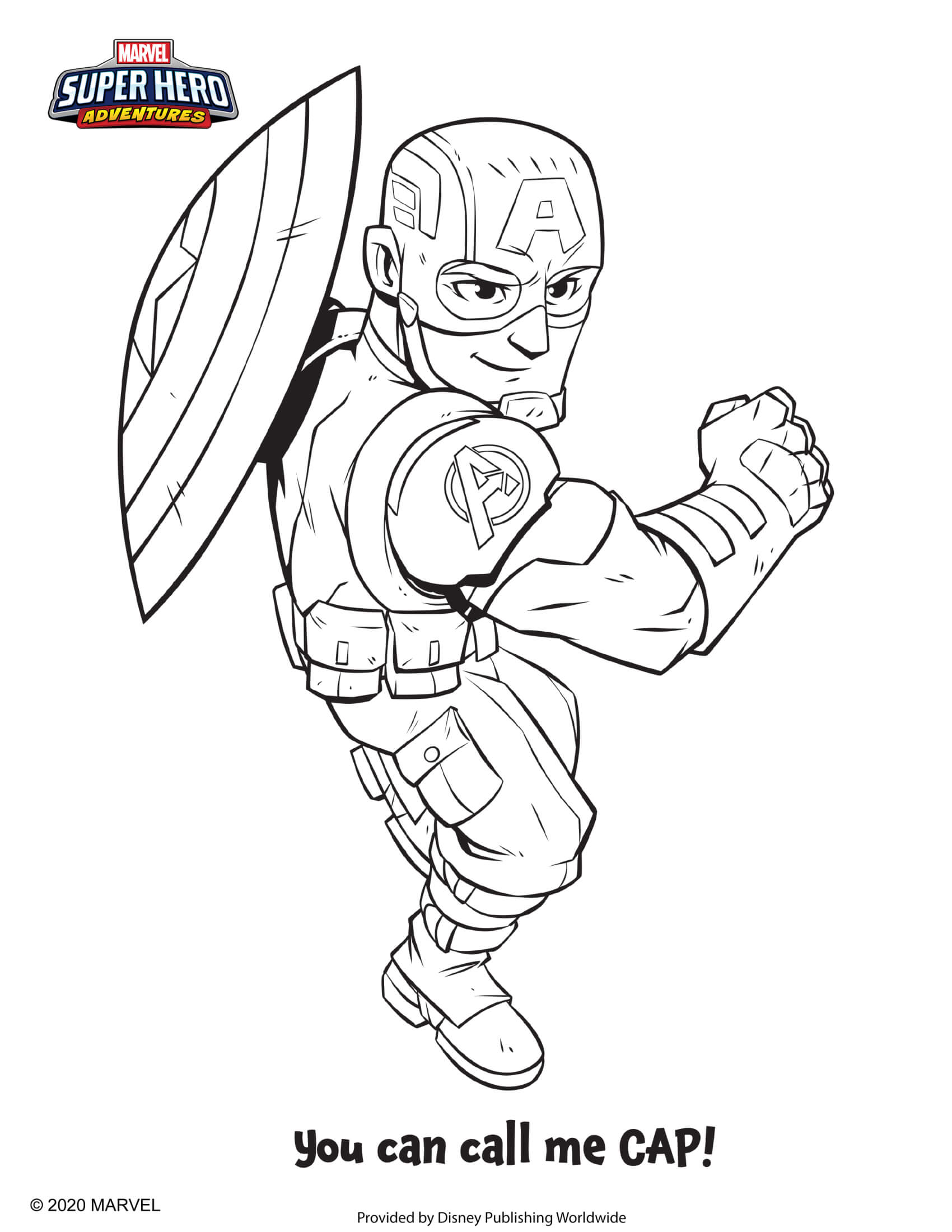 Coloriage Captain America Marvel Super Héros - Marvel à imprimer