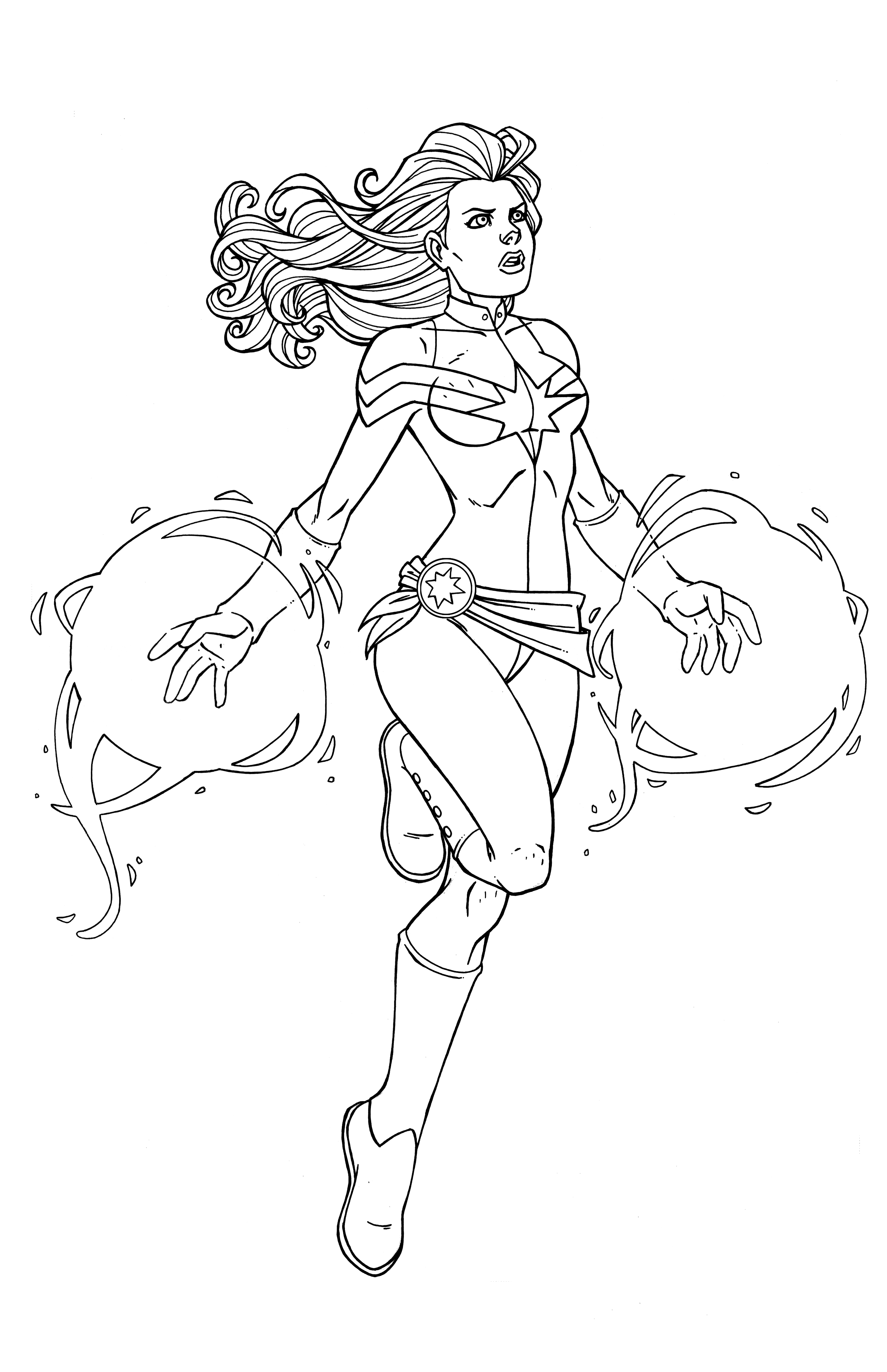 Coloriage Captain Marvel Avengers Endgame By Jamiefayx - Marvel à imprimer