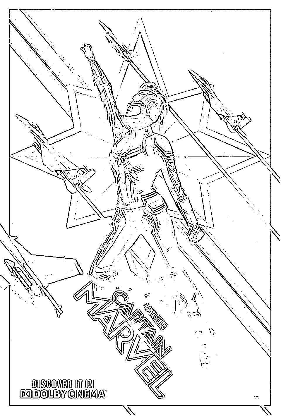Coloriage Capitaine Marvel - Affiche Supergirl - Captain marvel à imprimer