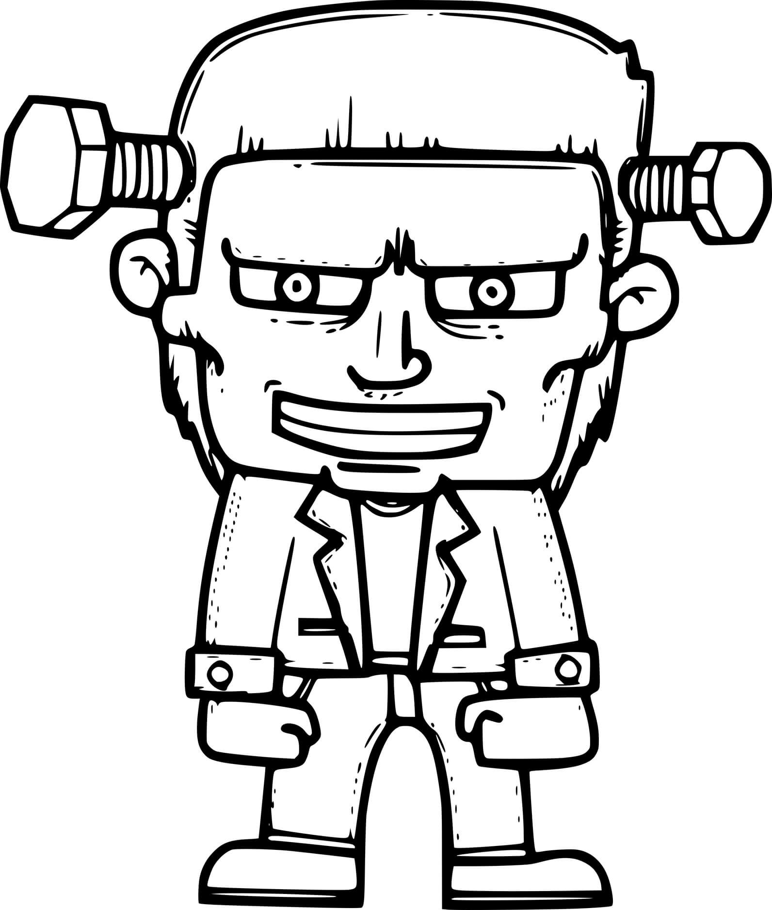 Coloriage Frankenstein Monstre en Costume - Frankenstein à imprimer
