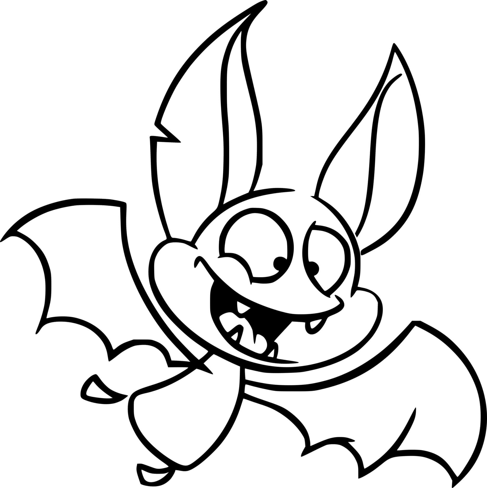 Coloriage Chauve-Souris Espiègle Malicieuse - Halloween chauve souris à imprimer