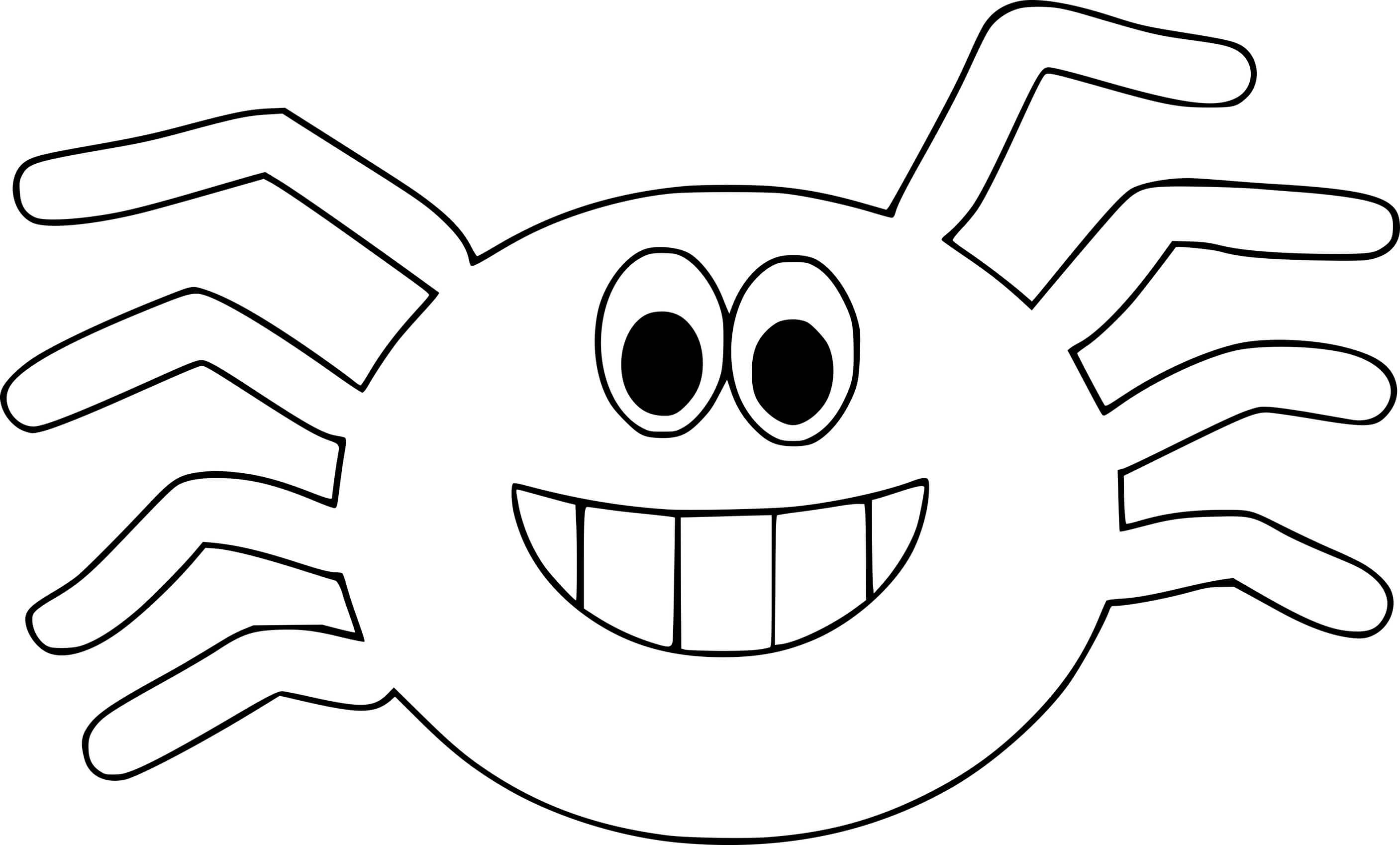 Coloriage Araignée cartoon souriante amusante - Araignée à imprimer