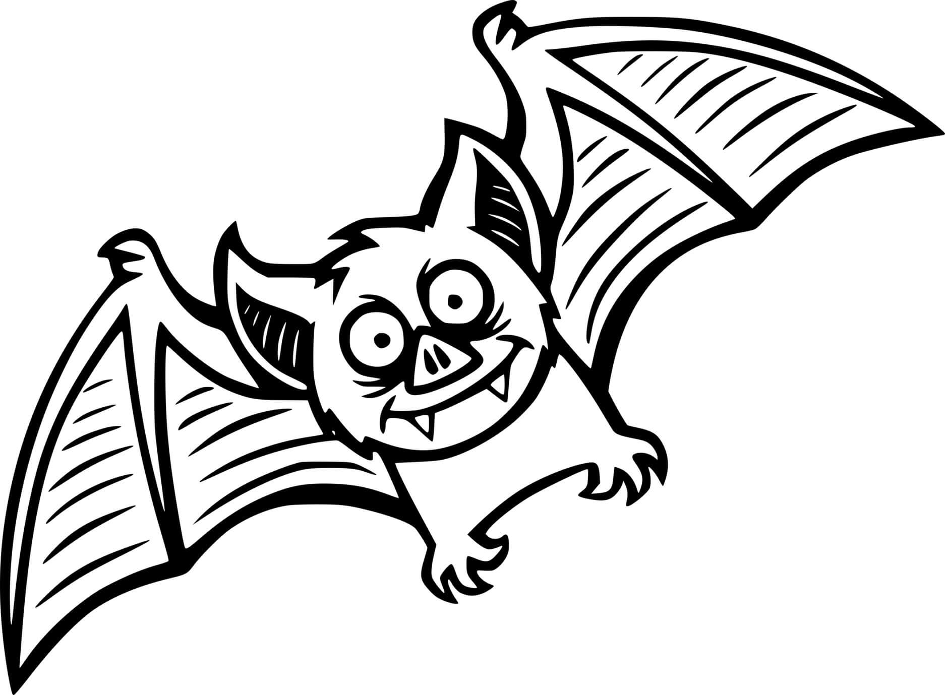 Coloriage Petite Chauve-Souris Volante - Halloween chauve souris à imprimer
