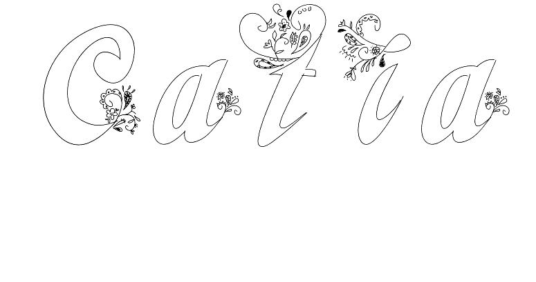Coloriage Catia - Prénom à imprimer