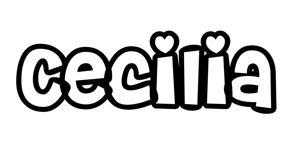 Coloriage Cecilia - Prénom à imprimer