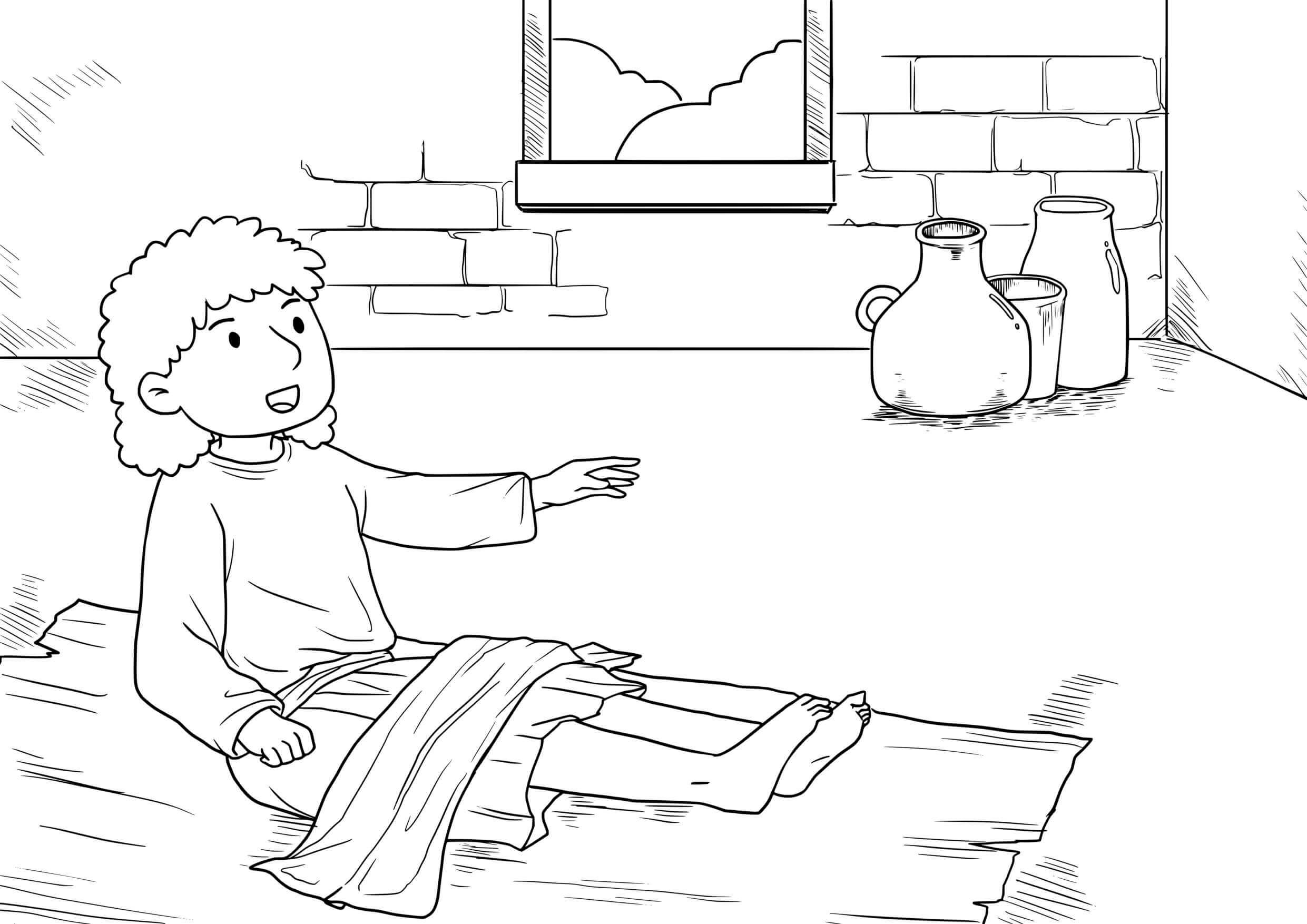 Coloriage Rencontre du centurion avec Jésus Matthieu - Jésus à imprimer