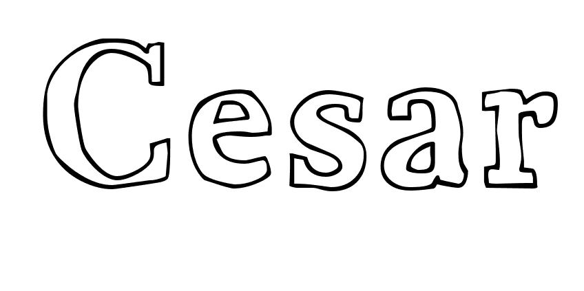 Coloriage Cesar - Prénom à imprimer