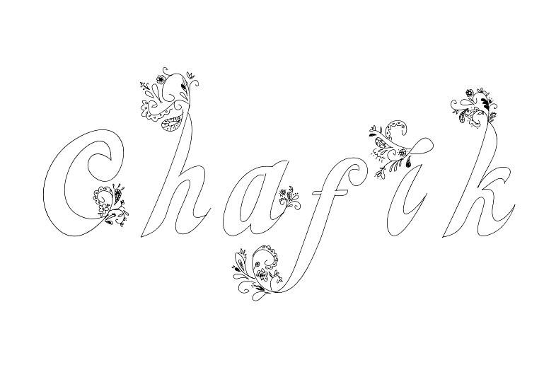 Coloriage Chafik - Prénom à imprimer